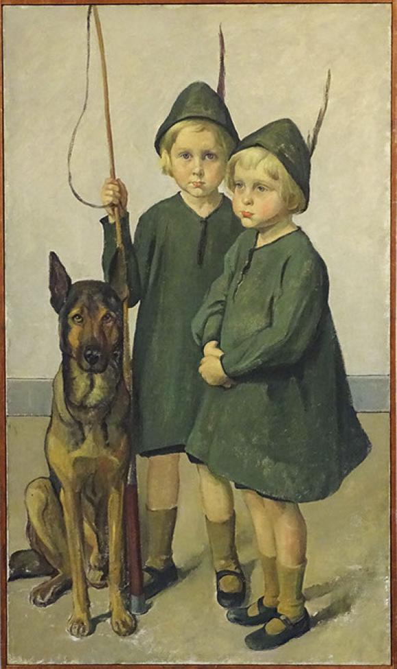 Ottilie W. Roederstein, Zwillinge mit Wolf und Peitsche, 1916